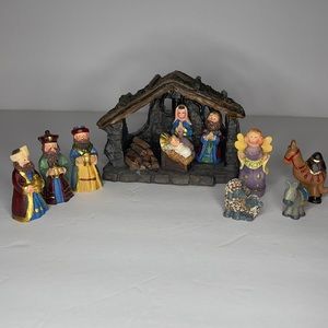 Mini Resin Tabletop Nativity Set (12 piece)